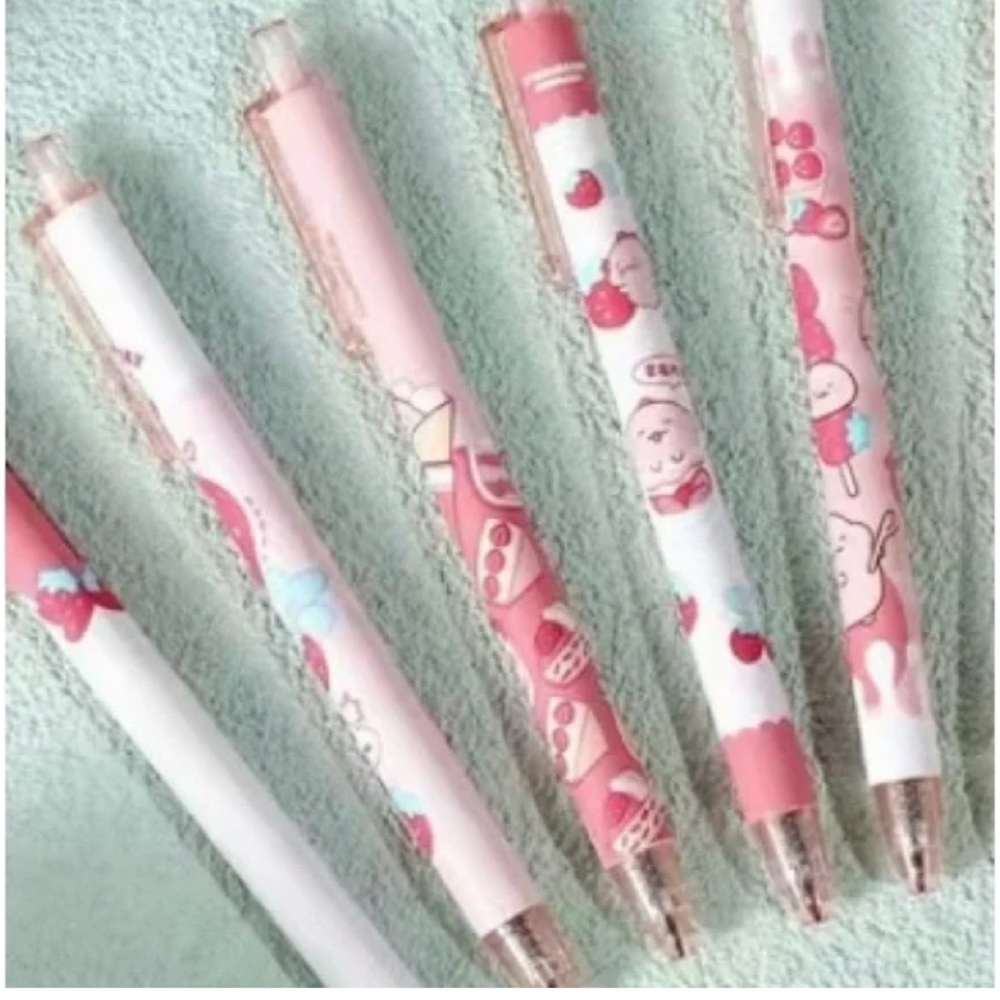 🦄 4/$20 Kawaii Cartoon 4 Piece Bundle Set Retractable Black Ink Gel Pens